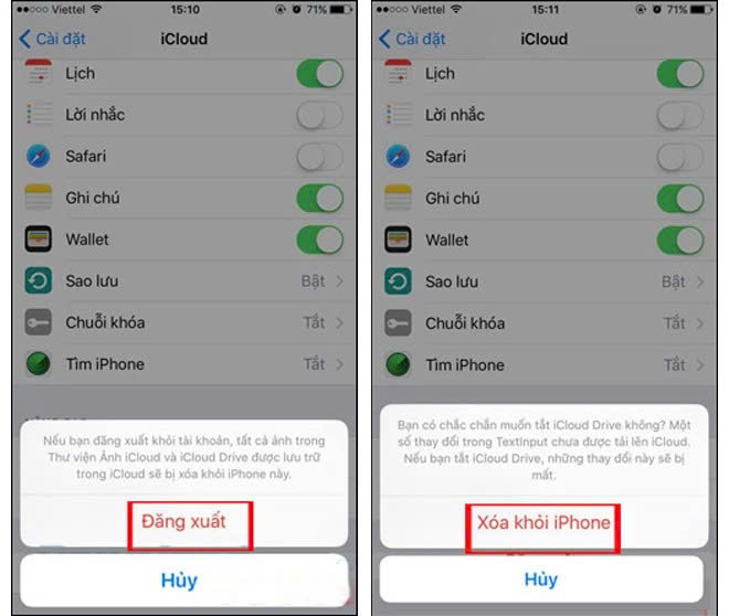 Cách xoá iCloud cũ trên iPhone khi có mật khẩu bước 2